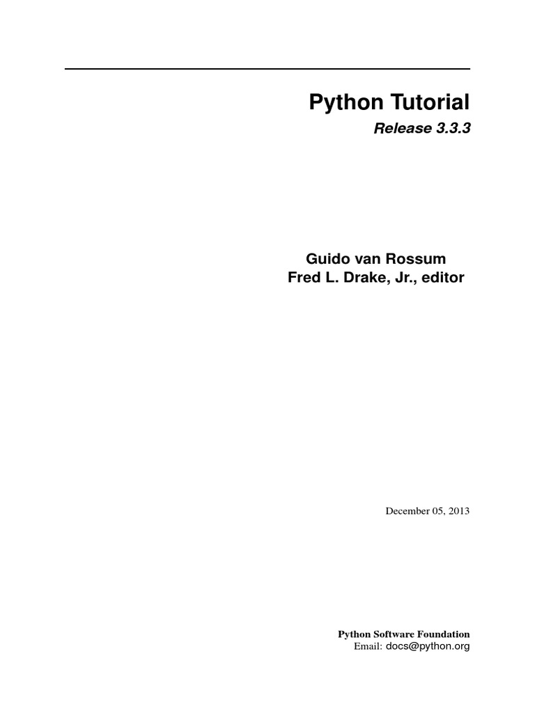 Official Python Tutorial | PDF | Python (Programming Language ...