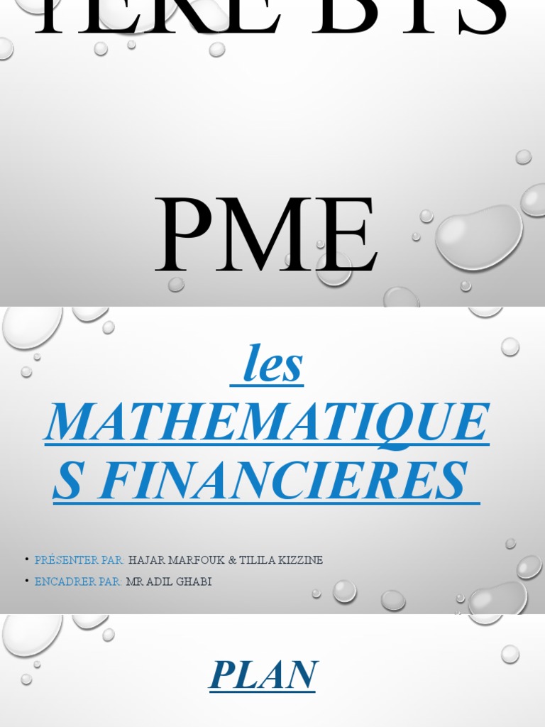 Mathématiques Financières en BTS PME | PDF