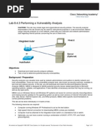 Lab 8.4.3 Performing A Vulnerability Analysis