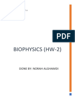 Biophysics (Hw-2) : Done By: Norah Alghamdi