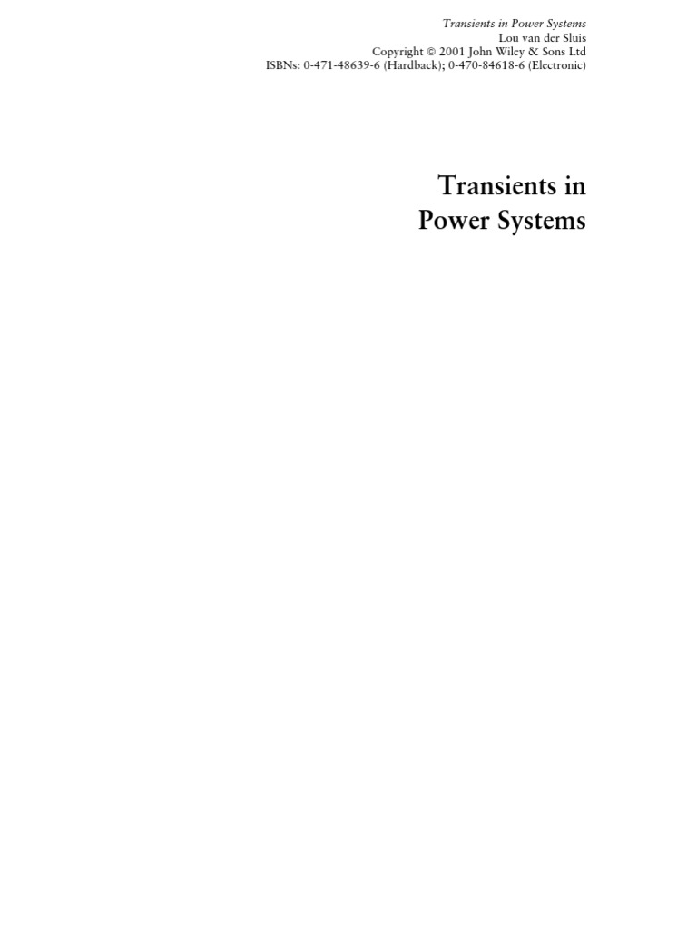 (Scientific - Electronic) Transients in Power Systems | PDF ...