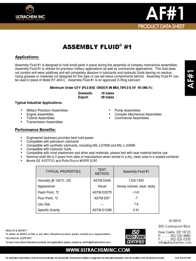 Assembly Fluid 1 PDF Lubricant Materials