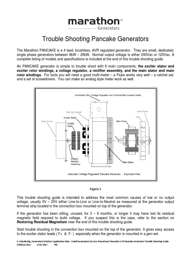 Trouble Shooting Pancake Generators PDF Electric Generator Diode
