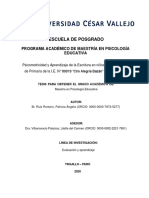 Psicomotricidad y Aprendizaje de La Escritura