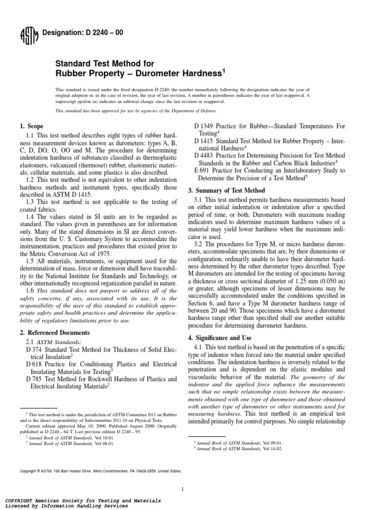 Astm d 2240 deals