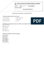 Equação Do 2º Grau Incompleta - Exercícios