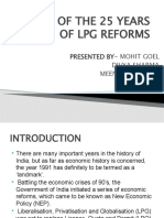 Review of The 25 Years of LPG Reforms: Presented By-Mohit Goel Divya Sharma Meenakshi Yadav