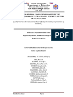 How Poor Reading Comprehension Affects The Academic Performances of 9-Seagull Students of Tnhs IN SY: 2019 - 2020