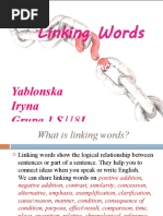 Yablonska Iryna Grupa 1 S118L: Linking Words