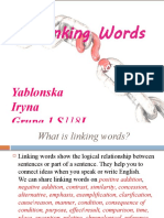 Yablonska Iryna Grupa 1 S118L: Linking Words