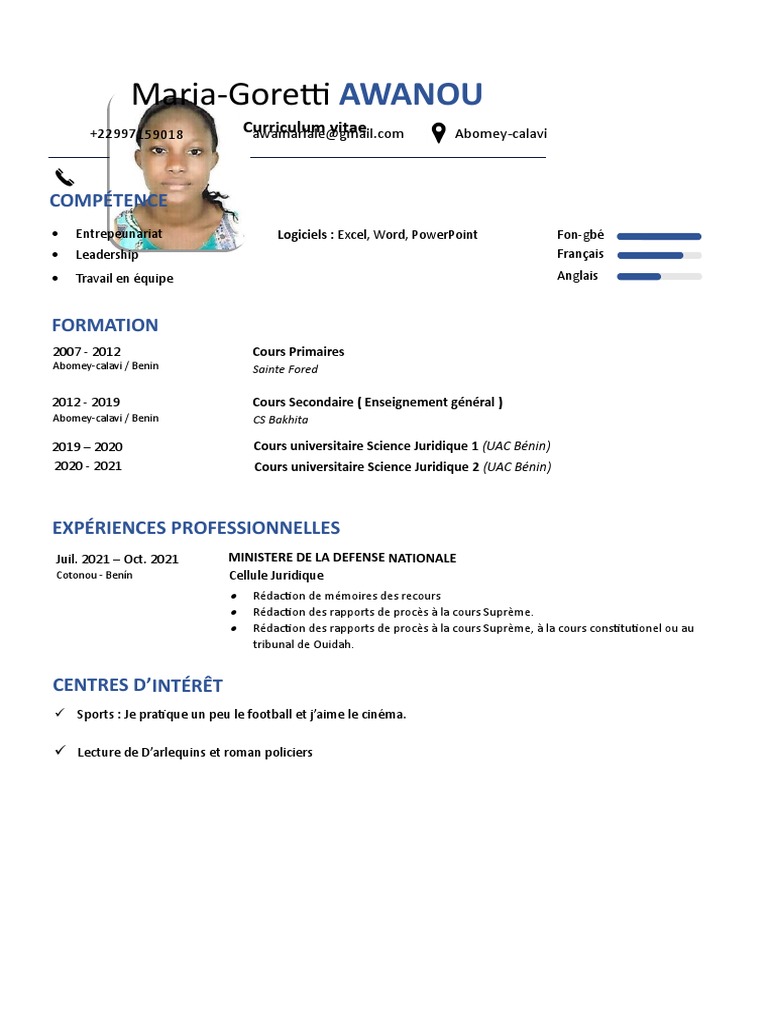 120 Modele Cv Francais Pdf