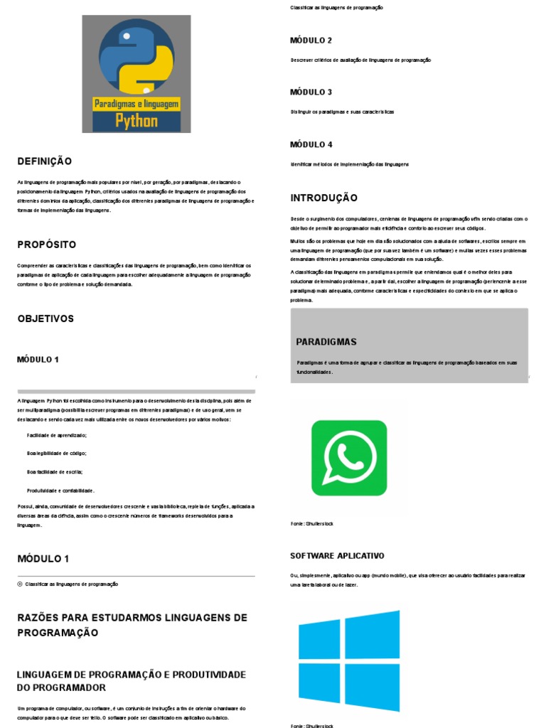 Paradigmas da Linguagem Python | PDF | Linguagem de programação | Programas