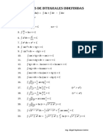 Fórmulas de Integrales Indefinidas (1)