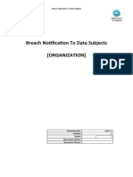 Breach Notification To Data Subjects