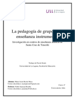 La pedagogia de grupo en la ensenanza instrumental. Investigacion en centros de ensenanza musical de Santa Cruz de Tenerife. 