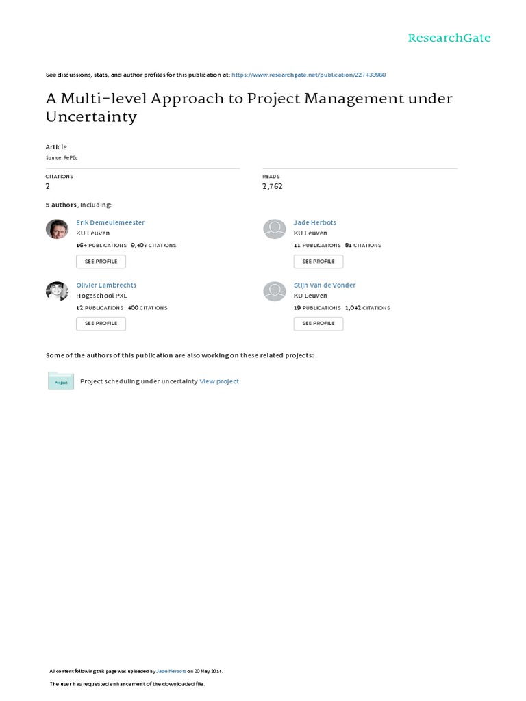 Multi-level Project Management Strategies | PDF | Risk | Project Management