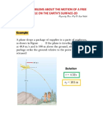 Selected Problems About The Motion of A Free Particle On The Earth'S Surface-2D