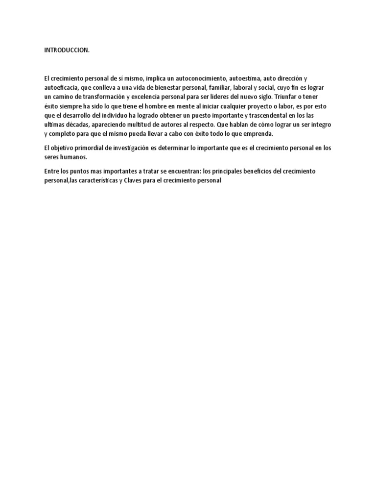 Claves para el Crecimiento Personal | PDF | Desarrollo personal | Bienestar