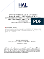 Effet D'un Programme Annuel de Renforcement Musculaire