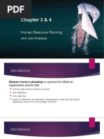 Chapter 3 & 4: Human Resource Planning and Job Analysis