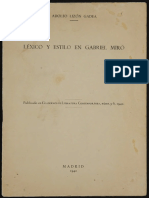 Léxico y Estilo en Gabriel Miró