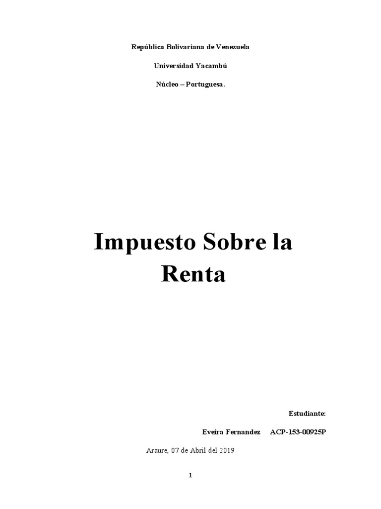 Declaración y Retención del ISLR en Venezuela | PDF | Impuestos | Política