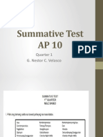 Summative Test AP 10: Quarter 1 G. Nestor C. Velasco