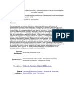 Por Más Espacios de Participación Intervenciones Clínicas Comunitarias