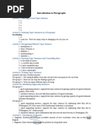 Introduction To Paragraphs - Answer Key