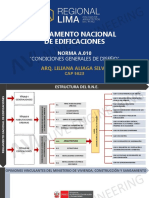 Reglamento Nacional de Edificaciones: "Condiciones Generales de Diseño"