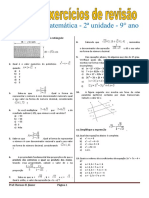 Exercícios de Revisão de Matemática - 2 Unidade