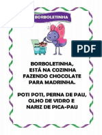 Ed Infantil Pré II Alfabetização Atividade Musica Borboletinha