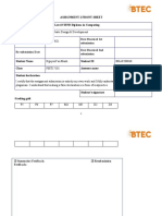 Assignment 2 Front Sheet Qualification BTEC Level 5 HND Diploma in Computing Unit Number and Title Submission Date