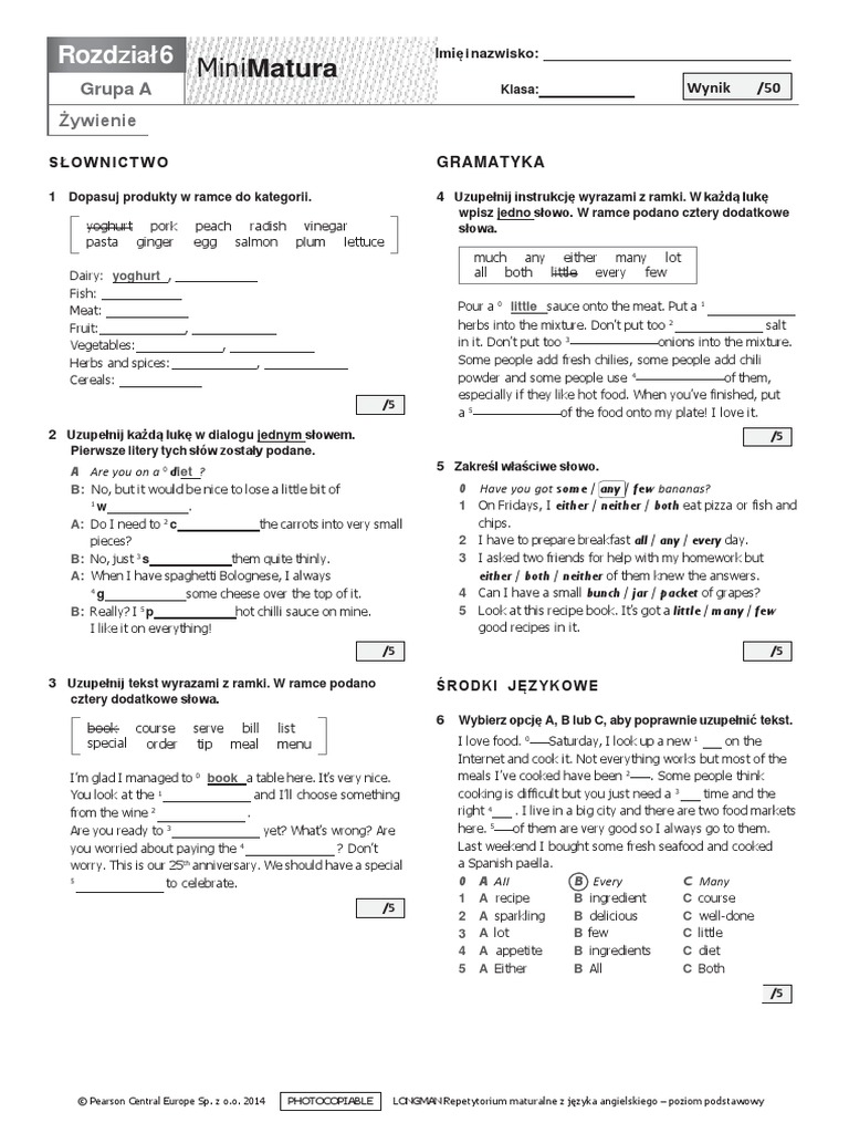 Mini Matura Unit 6