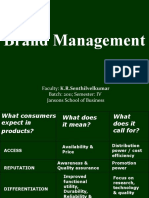 Brand Management: Faculty: K.R.Senthilvelkumar Batch: 2011 Semester: IV Jansons School of Business