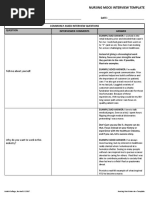 Nursing Mock Interview Template