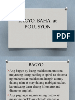Bagyo, Baha, at Polusyon