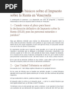 Instructivo para Declarar ISLR en Venezuela | PDF | Impuestos