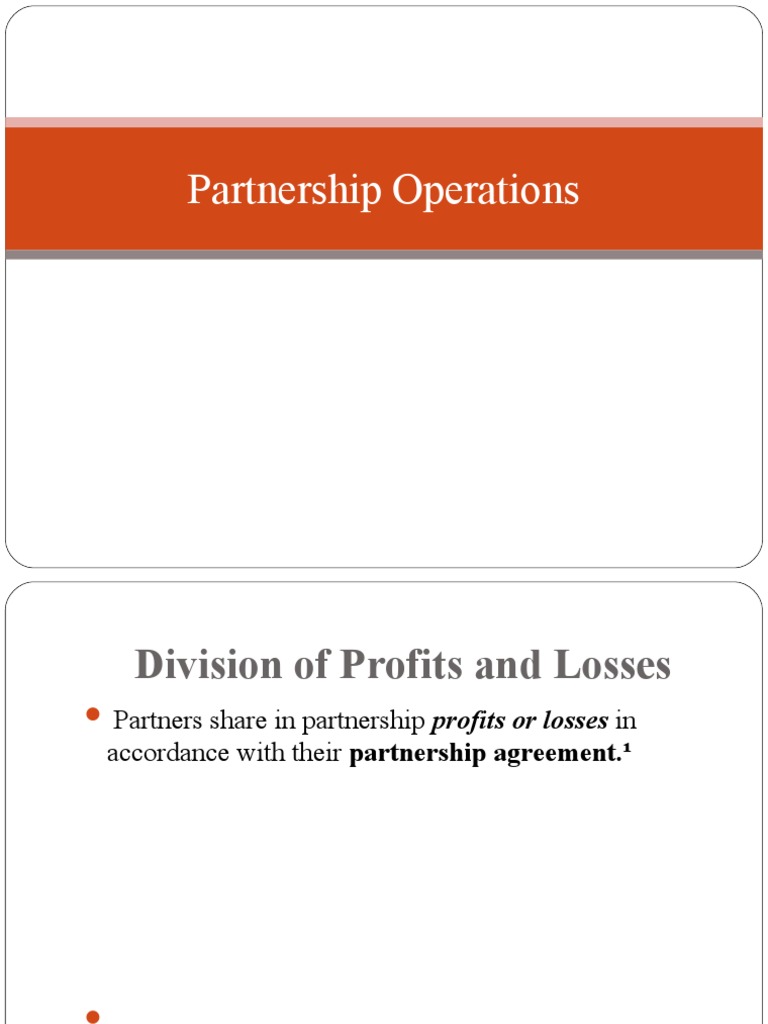 Partnership Profit and Loss Sharing Guide | PDF | Partnership | Interest