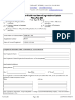 Trade Name or Fictitious Name Registration Update: Filing Fee: $25