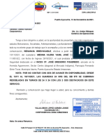 OFICIO No. 0155-2021 RENUNCIA ODS MEDINA VILERA YAMIL JOSÉ C.I. 11.655.922 ZONA AMAZONAS