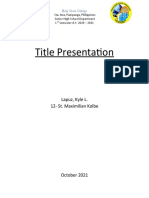 Title Presentation: Lapuz, Kyle L. 12-St. Maximilian Kolbe