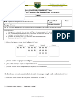 Prueba Unidad 6 Patrón de Formación y Secuencia Numérica