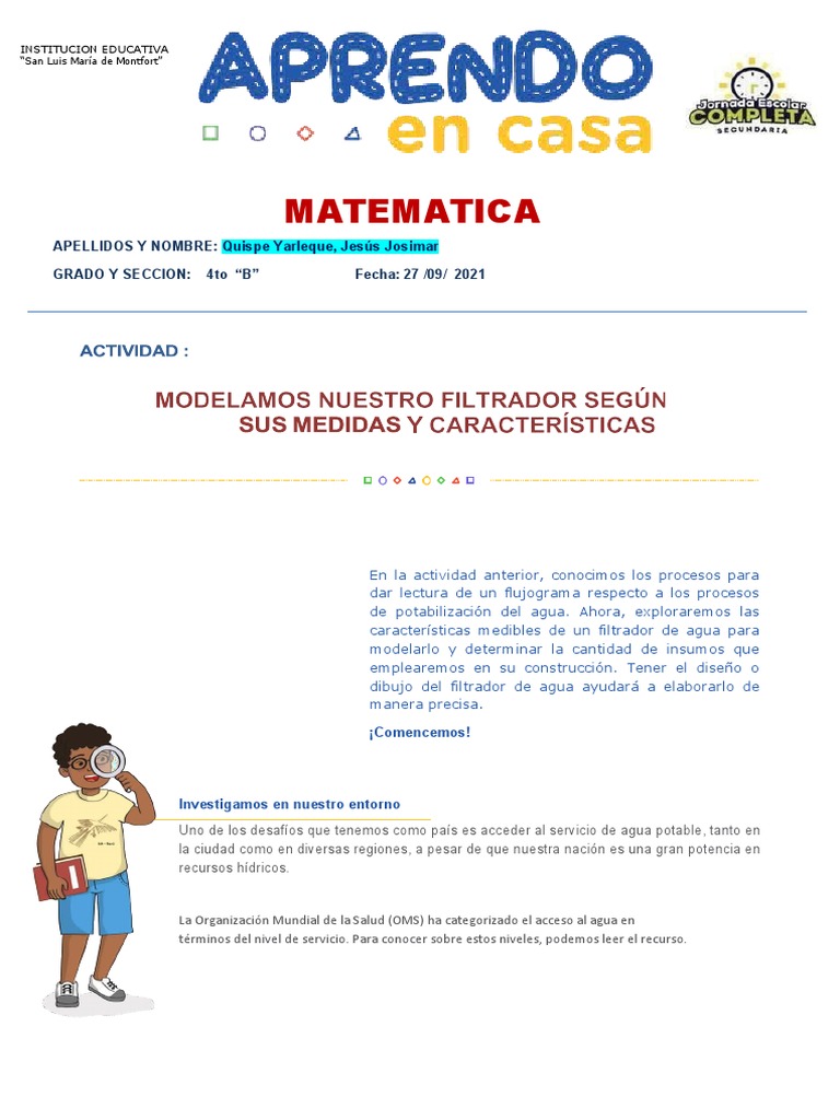 Matematica, Josimar | PDF | Agua | Aprendizaje