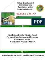 Virtual Orientation Guide for District Facilitators on Project e-MTAP 2.0 Implementation