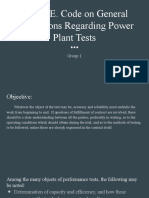 A.S.M.E. Code On General Instructions Regarding Power Plant Tests