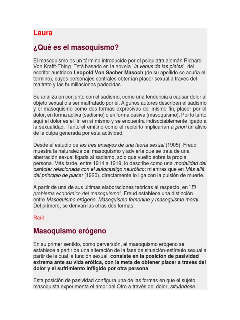 Qué Es El Masoquismo | PDF | Sadomasoquismo | Ciencias del comportamiento