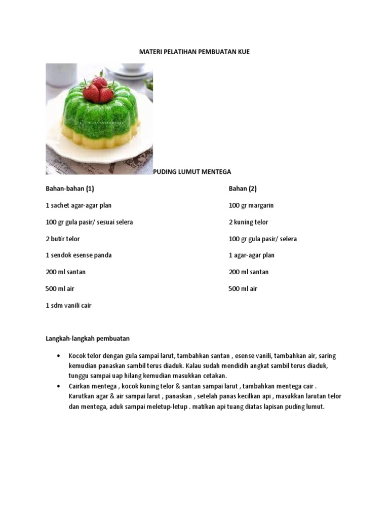 Materi Pelatihan Pembuatan Kue Pdf