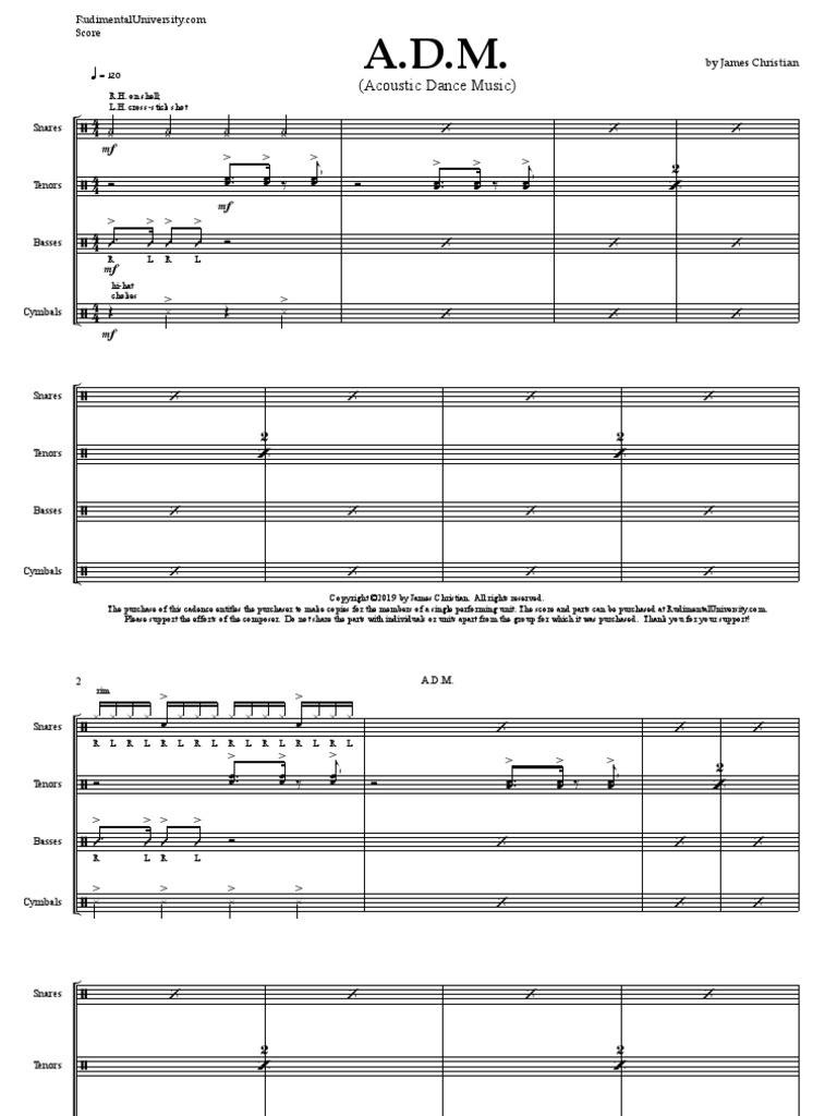 ADM Score | PDF | Rhythm And Meter | Musical Instruments