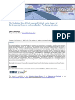 The Mediating Role of Environmental Attitude On The Impact of Environmental Concern On Green Product Purchasing Intention